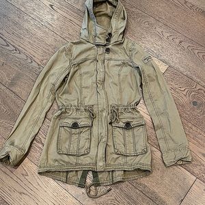 Military green utility jacket